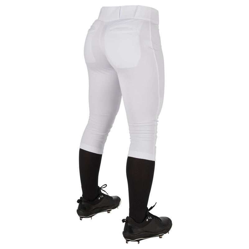 CHAMPRO Women's Tournament Traditional Low-Rise Polyester Softball Pant, XX-Large, White - Image 2